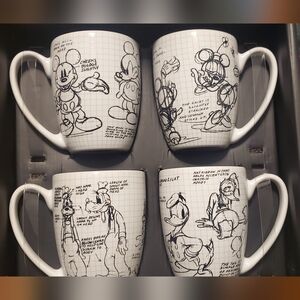 Disney Collctabled Character Sketch Mug Set - Black and White
